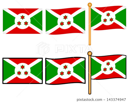 Burundi flag illustration set Burundi flag illustration set 143374947