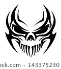Tribal Demon Skull Tattoo Vector Art Gothic Evil Head 143375230