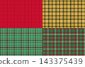 紅色和綠色聖誕節配色格子圖案套裝 143375439