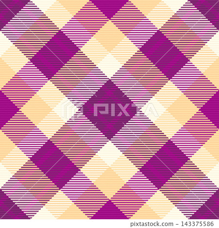 A stylish diagonal plaid seamless pattern in rich purple and creamy beige tones. A stylish diagonal plaid seamless pattern in rich purple and creamy beige tones. 143375586