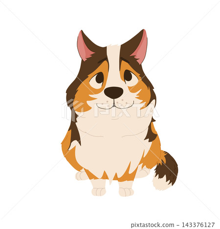 Sitting corgi in a vector illustration, exuding cuteness. Perfect for pet-themed designs, greeting cards, stickers, home decor and digital products Sitting corgi in a vector illustration, exuding cuteness. Perfect for pet-themed designs, greeting cards, stickers, home decor and digital products 143376127