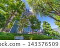 Exterior view of the National Cancer Center Hospital, its monument, and surrounding greenery [Tsukiji, Chuo-ku, Tokyo] 143376509