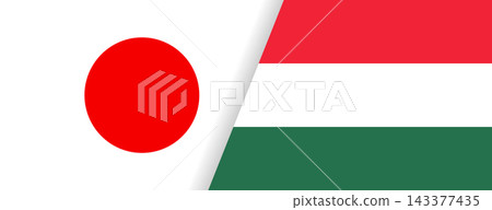 Hungarian and Japanese flag combination design: International exchange illustration material Hungarian and Japanese flag combination design: International exchange illustration material 143377435