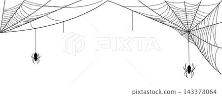 Scary Cobweb Border Set for Halloween Greeting Cards Vector Scary Cobweb Border Set for Halloween Greeting Cards Vector 143378064