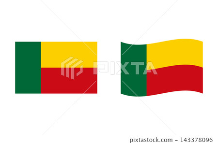 A set of illustrations of the flag of Benin. A set of illustrations of the flag of Benin. 143378096