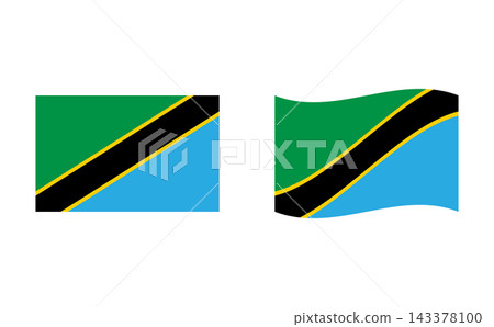 A set of illustrations of the Tanzanian flag. A set of illustrations of the Tanzanian flag. 143378100