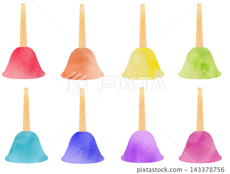 Colorful 8-color set of music bells/handbells (illustration 02) Colorful 8-color set of music bells/handbells (illustration 02) 143378756