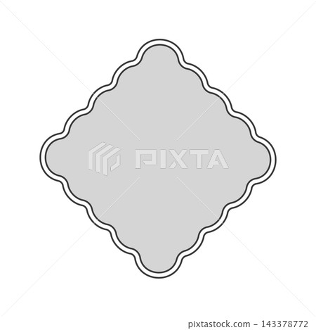 Gray diamond with a double wavy frame - Simple and stylish illustration material for backgrounds and decorative embellishments. Gray diamond with a double wavy frame - Simple and stylish illustration material for backgrounds and decorative embellishments. 143378772