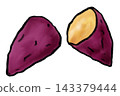 Sweet potato in the style of a picture postcard 143379444