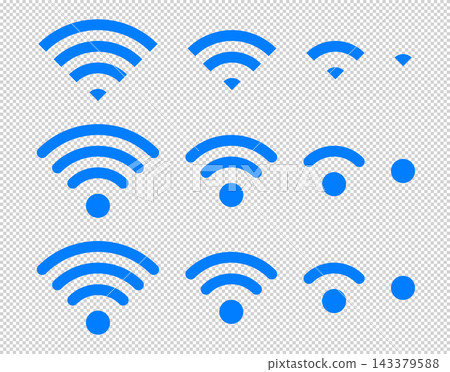 Set of vector Wi-Fi icon for communication, telecommunication. Communication wireless signal level wifi. Clipart illustration. Mobile bar status. Set of vector Wi-Fi icon for communication, telecommunication. Communication wireless signal level wifi. Clipart illustration. Mobile bar status. 143379588