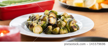Roasted Brussels sprouts. Roasted Brussels sprouts. 143379696