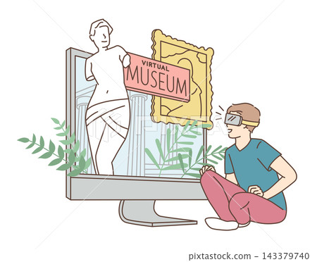 Virtual museum and technologies concept. Virtual museum and technologies concept. 143379740