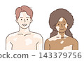 Vitiligo and mixed race love concept 143379756