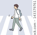 Personal safety and crosswalk concept 143379761