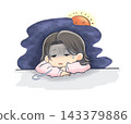 A woman suffering from seasonal affective disorder (SAD) due to insufficient sunlight preventing vitamin D synthesis. 143379886