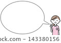 照護者指著；指著；對話框 143380156