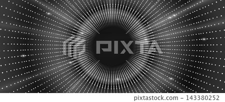 Abstract halftone tunnel with glowing silver dots Abstract halftone tunnel with glowing silver dots 143380252
