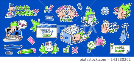 Office productivity and work sticker pack Office productivity and work sticker pack 143380261
