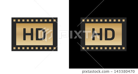 Hd Filmstrip Video Quality Badge. Isolated Vector Illustration Hd Filmstrip Video Quality Badge. Isolated Vector Illustration 143380470