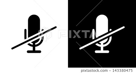 Microphone With Slash Solid Icon Set. Audio Muting, Sound Off, And Silence Indication Silhouette Symbol Collection. Communication Control. Isolated Vector Illustration Microphone With Slash Solid Icon Set. Audio Muting, Sound Off, And Silence Indication Silhouette Symbol Collection. Communication Control. Isolated Vector Illustration 143380475