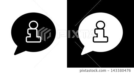 Information Icon In Speech Bubble Solid Icon Set. Customer Support, Help Desk, And Assistance Silhouette Symbol Collection. Communication And Guidance. Isolated Vector Illustration 143380476