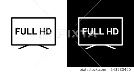 Full Hd Television Screen Line Icon Set. High-Definition Display, Visual Clarity, And Digital Viewing Experience Outline Symbol Collection. Isolated Vector Illustration Full Hd Television Screen Line Icon Set. High-Definition Display, Visual Clarity, And Digital Viewing Experience Outline Symbol Collection. Isolated Vector Illustration 143380490