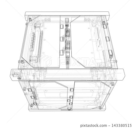 technical blueprint of machinery design. Vector technical blueprint of machinery design. Vector 143380515