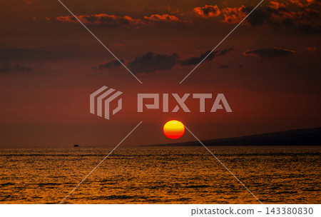 sunset over the sea sunset over the sea 143380830