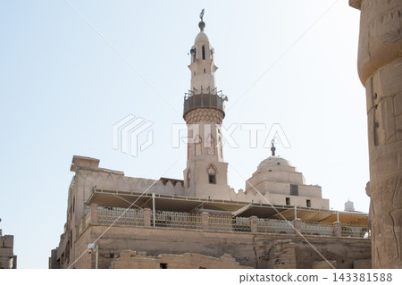 Ruins with tower at Luxor temple, Egypt 143381588