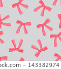 Watercolor bows and ribbons pattern. Colored decorative bows for cards , decor , gift , craft 143382974