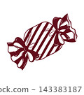 Vector illustration of striped Christmas candy with bows 143383187