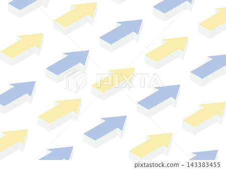 A background with a series of isometric arrows sloping upwards to the right (blue and yellow). A background with a series of isometric arrows sloping upwards to the right (blue and yellow). 143383455