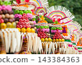 Traditional Balinese ceremonial offering 143384363
