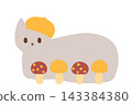 Autumn illustration of mushrooms and cats 143384380