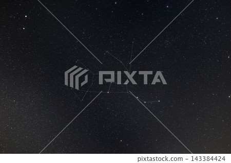 冬夜星空：可以看到大熊座（北斗七星）和星座線。 143384424
