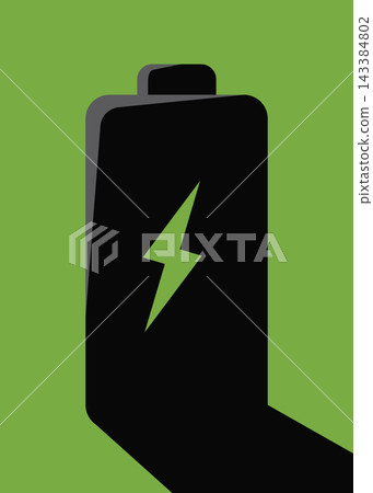 Black Battery Icon with Green Lightning Bolt Energy Symbol Illustration Black Battery Icon with Green Lightning Bolt Energy Symbol Illustration 143384802