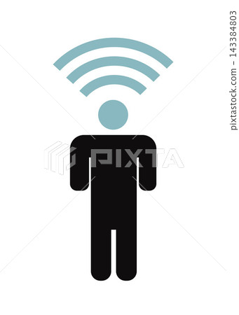 Person with WiFi Signal Network and Connectivity Concept Illustration Person with WiFi Signal Network and Connectivity Concept Illustration 143384803