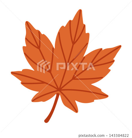 Orange Maple Leaf Isolated Vector Element Flat Style Icon Orange Maple Leaf Isolated Vector Element Flat Style Icon 143384822