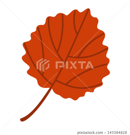 Red Aspen Leaf Isolated Vector Element Flat Style Icon Red Aspen Leaf Isolated Vector Element Flat Style Icon 143384828
