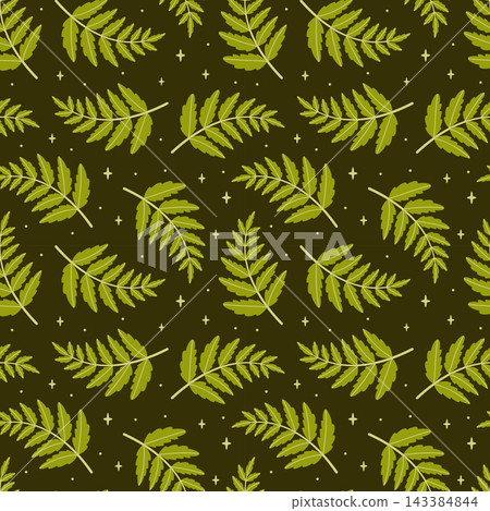 Dark Green Autumn Leaves Seamless Pattern Hand Drawn Flat Vector Dark Green Autumn Leaves Seamless Pattern Hand Drawn Flat Vector 143384844