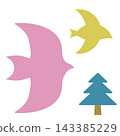 Nordic-style illustration of a bird and a tree Nordic-style illustration of a bird and a tree 143385229