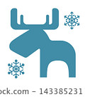 Snowflakes and Christmas reindeer Snowflakes and Christmas reindeer 143385231