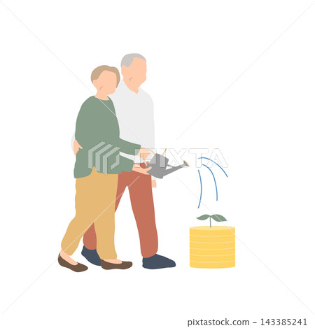 The image of a senior couple growing their assets for retirement. The image of a senior couple growing their assets for retirement. 143385241