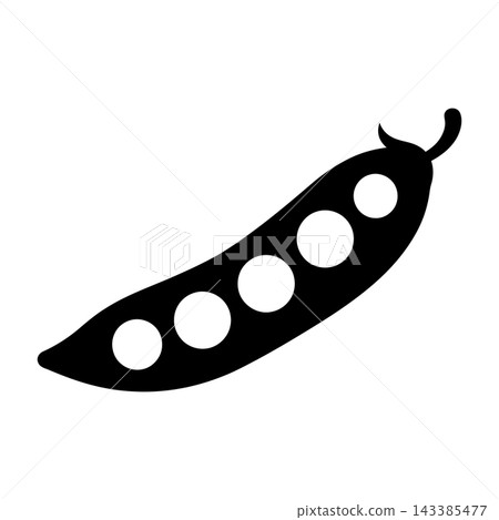 Black Pea Pod Icon Vector Symbol On White Background For Design Black Pea Pod Icon Vector Symbol On White Background For Design 143385477
