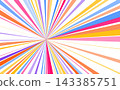 A vibrant, multi-colored line design radiating from the background. 143385751