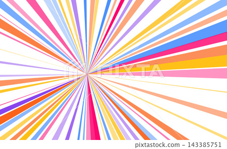 從背景中向外輻射出充滿活力的多彩線條設計。 從背景中向外輻射出充滿活力的多彩線條設計。 143385751