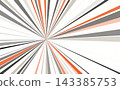 A geometric graphic design featuring expansive white and orange radial lines. 143385753