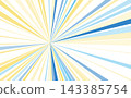 Background graphic of geometric lines radiating outwards in blue, yellow, and beige. 143385754