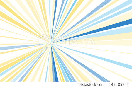 Background graphic of geometric lines radiating outwards in blue, yellow, and beige. 143385754