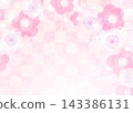 Cute pink casual floral and checkered patterns 143386131